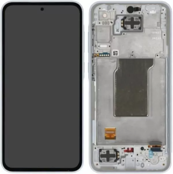 Ecran lcd avec vitre tactile ORIGINAL SAMSUNG A556 Galaxy A55 5G avec chassis SERVICE PACK GH82-34305B bleu