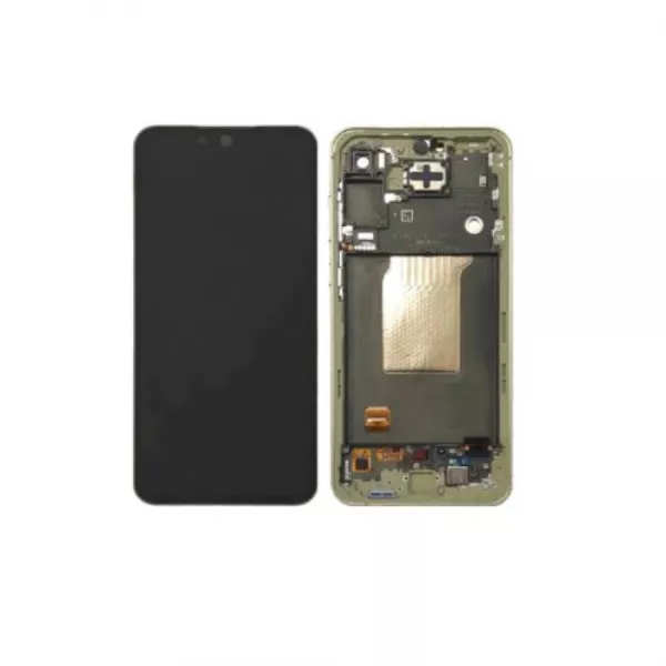 Ecran lcd avec vitre tactile ORIGINAL SAMSUNG A556 Galaxy A55 5G avec chassis SERVICE PACK GH82-34305D lime