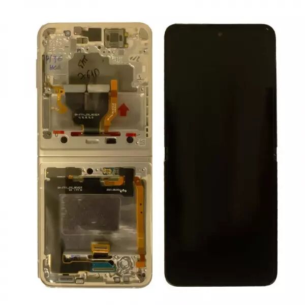 Ecran lcd avec vitre tactile ORIGINAL SAMSUNG F711 Galaxy Z Flip 3 5G SERVICE PACK GH82-27244B beige