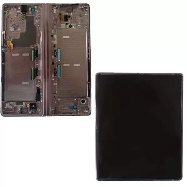 Ecran lcd avec vitre tactile ORIGINAL SAMSUNG F916 Galaxy Z Fold 2 5G avec chassis SERVICE PACK GH82-23968B / GH82-23969B bronze