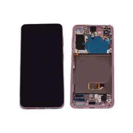 Ecran lcd avec vitre tactile ORIGINAL Samsung G991 Galaxy S21 5G chassis, batterie et haut parleur SERVICE PACK GH82-24716D rose