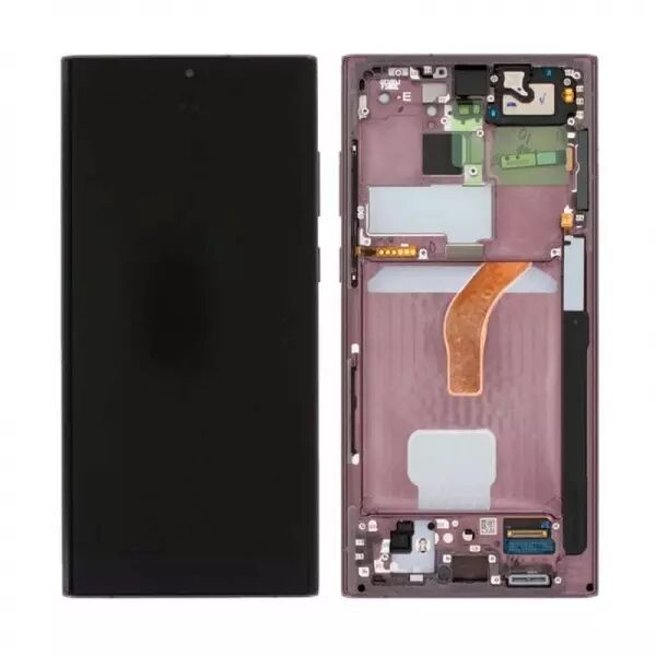 Ecran lcd avec vitre tactile ORIGINAL SAMSUNG S908 Galaxy S22 Ultra SERVICE PACK GH82-27488B / GH82-27489B violet