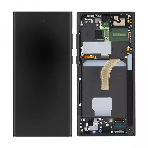 Ecran lcd avec vitre tactile ORIGINAL SAMSUNG S908 Galaxy S22 Ultra SERVICE PACK GH82-27488E/GH82-27489E gris