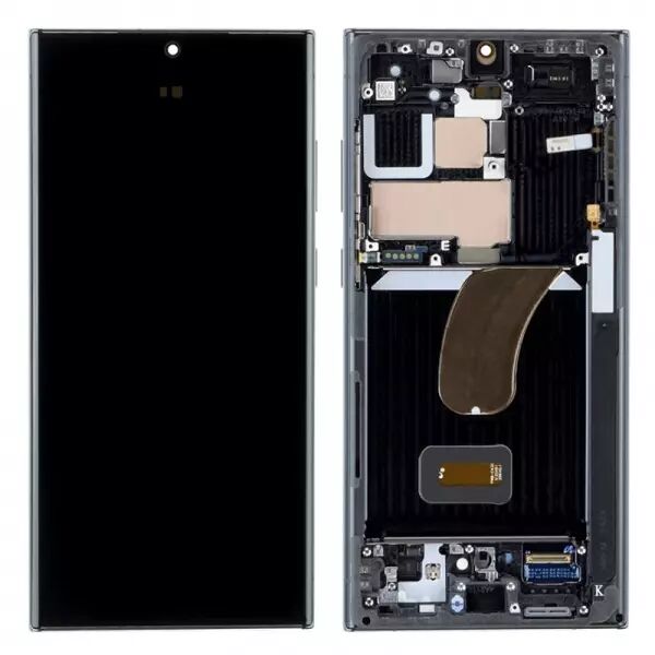 Ecran lcd avec vitre tactile ORIGINAL SAMSUNG S918 Galaxy S23 Ultra 5G 2023 SERVICE PACK GH82-30465C/GH82-30466C vert