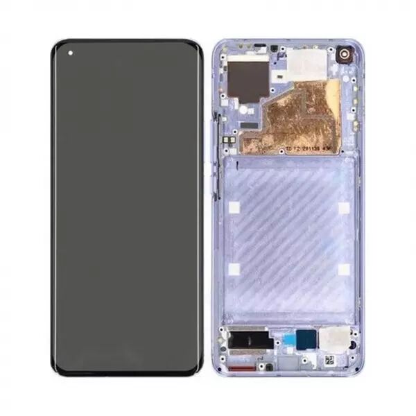 Ecran lcd avec vitre tactile ORIGINAL Xiaomi Mi 11 5G 2021 avec chassis sans batterie SERVICE PACK 56000600K200 violet