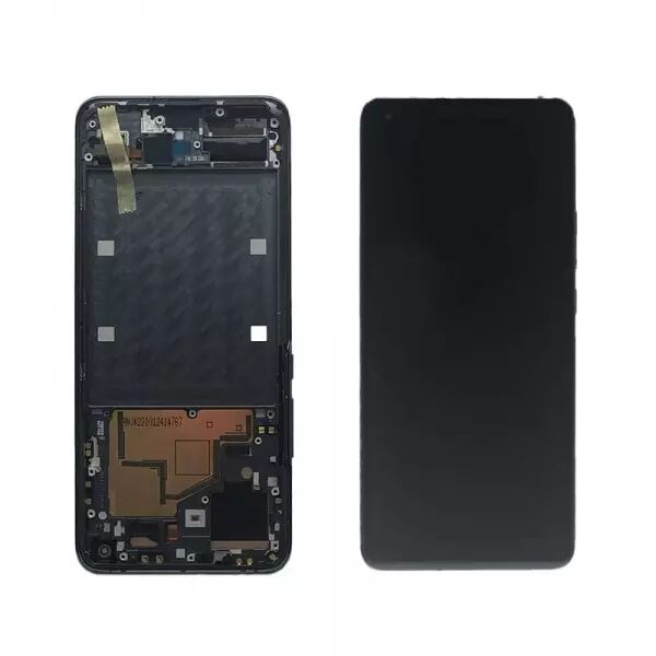 Ecran lcd avec vitre tactile ORIGINAL Xiaomi Mi 11 avec chassis sans batterie SERVICE PACK 56000800K200 gris