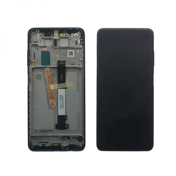 Ecran lcd avec vitre tactile ORIGINAL Xiaomi Poco X3 avec chassis sans batterie SERVICE PACK 560002J20C00 bleu
