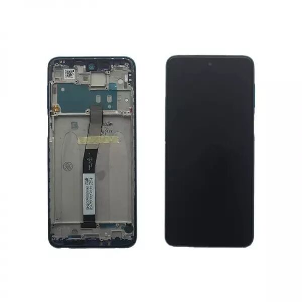 Ecran lcd avec vitre tactile ORIGINAL Xiaomi Redmi Note 9 Pro avec chassis sans batterie SERVICE PACK 560005J6B200 bleu