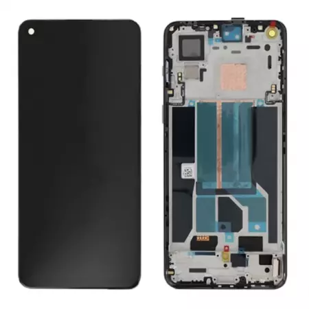 Ecran lcd avec vitre tactile pour ONEPLUS Nord 2 5G ORIGINAL RECONDITIONNÉ avec chassis noir