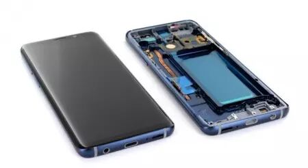 Ecran lcd avec vitre tactile pour SAMSUNG G960 Galaxy S9 avec chassis bleu