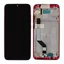 Ecran lcd avec vitre tactile pour Xiaomi Redmi Note 7 avec chassis rouge
