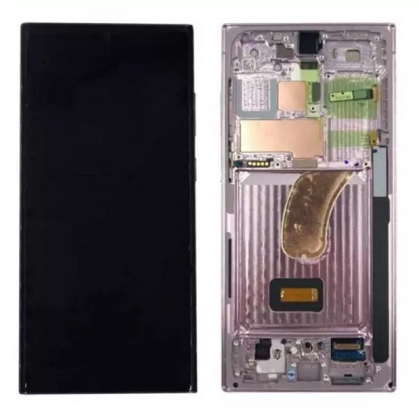 Ecran lcd avec vitre tactile SOFT OLED pour SAMSUNG S918 Galaxy S23 Ultra avec chassis BORDURES D\'ORIGINE violet