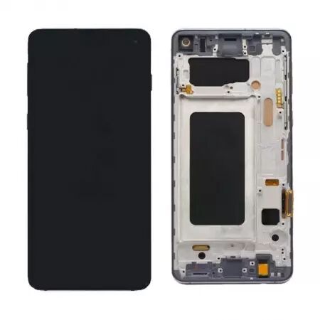Ecran lcd avec vitre tactile TFT \ sans capteur de proximité sans empreinte\  pour SAMSUNG G973 Galaxy S10 avec chassis blanc