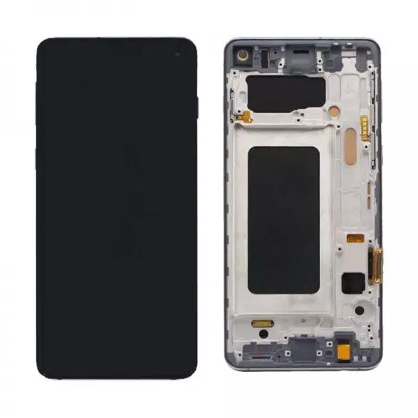 Ecran lcd avec vitre tactile TFT \ sans capteur de proximit� sans empreinte\  pour SAMSUNG G973 Galaxy S10 avec chassis bleu