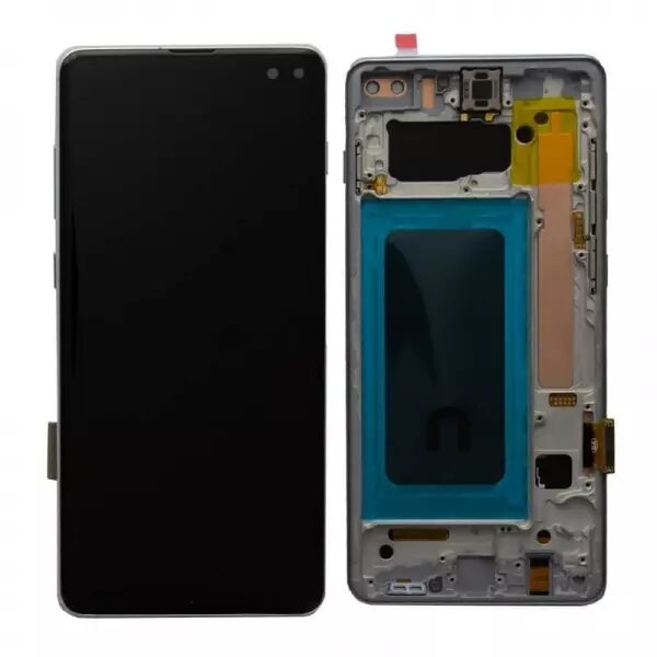 Ecran lcd avec vitre tactile TFT \ sans capteur de proximit� sans empreinte\  pour SAMSUNG G975 Galaxy S10 plus avec chassis blanc