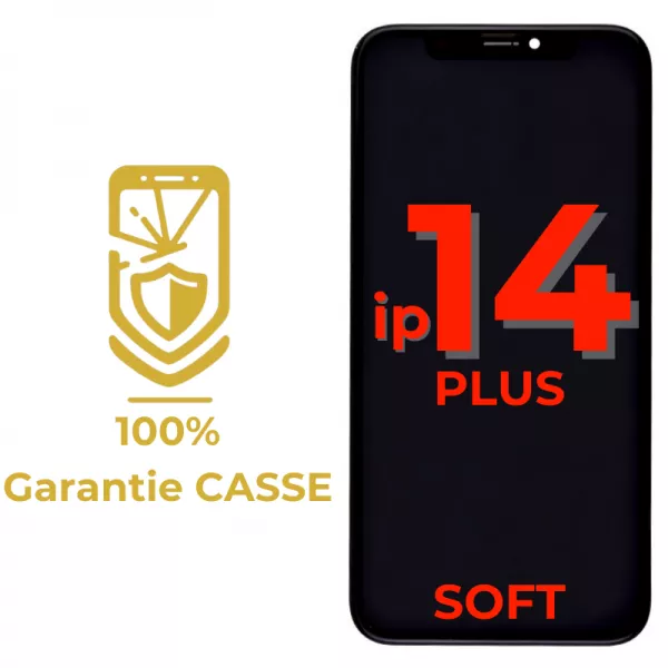Ecran lcd iPhone 14 Plus SOFT OLED RJ bordures d\'origine (puce amovible)