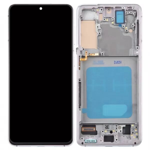 Ecran lcd Samsung G991B Galaxy S21 5G avec chassis \ original reconditionn�\  blanc