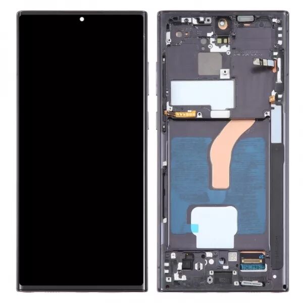 Ecran lcd Samsung S908 Galaxy S22 Ultra avec chassis \ incell\  noir