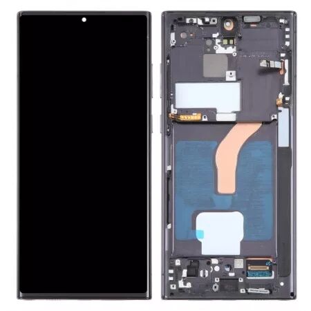 Ecran lcd Samsung S908 Galaxy S22 Ultra avec chassis \ incell\  noir
