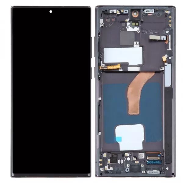 Ecran lcd Samsung S908 Galaxy S22 Ultra avec chassis \ original reconditionn�\  noir