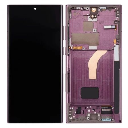 Ecran Samsung S908 Galaxy S22 Ultra ORIGINAL SP avec chassis rouge
