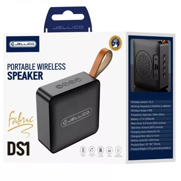Enceinte sans fil bluetooth JELLICO DS1 (Boite/blister) noir