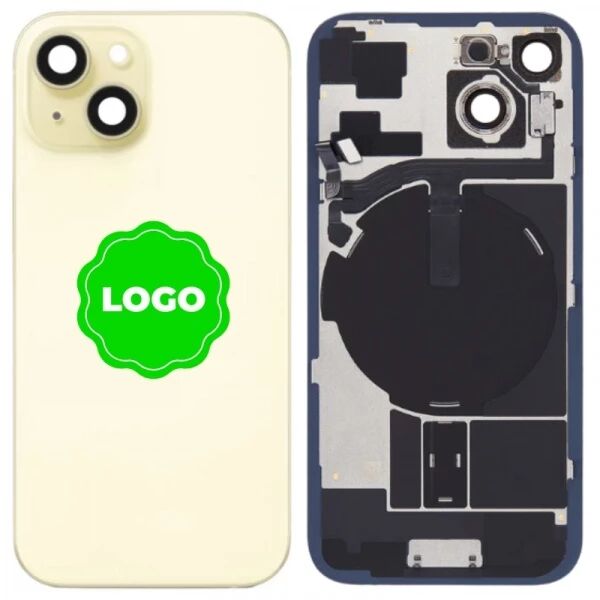 Face arri�re avec magsafe original PULLED iPhone 15 (Grade A) jaune