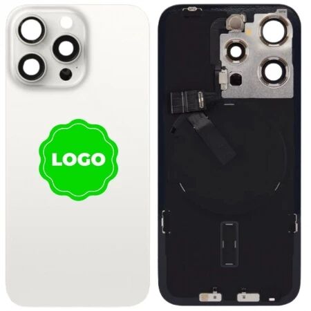 Face arri&egrave;re avec magsafe original PULLED iPhone 15 Pro Max (Grade A) titane blanc