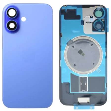 Face arri&egrave;re iPhone 16 avec vitre cam&eacute;ra et magsafe outremer