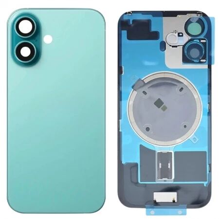 Face arri&egrave;re iPhone 16 avec vitre cam&eacute;ra et magsafe sarcelle