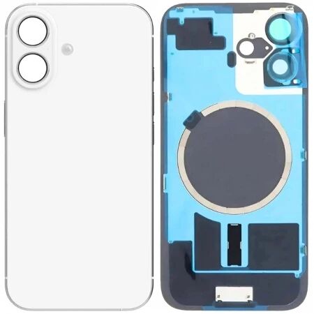 Face arrière iPhone 16 Plus avec vitre caméra et magsafe blanc