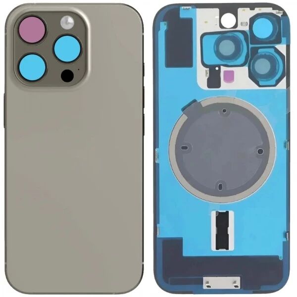Face arri�re iPhone 16 Pro avec vitre cam�ra et magsafe titane naturel