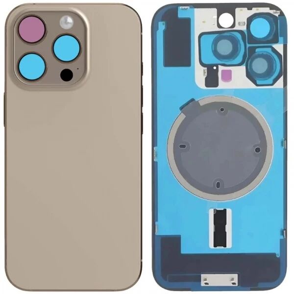 Face arri�re iPhone 16 Pro avec vitre cam�ra et magsafe titane sable
