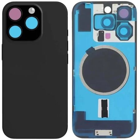 Face arrière iPhone 16 Pro Max avec vitre caméra et magsafe titane noir
