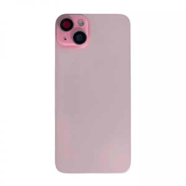 Face arri�re pour Iphone 15 Plus avec vitre cam�ra, nappe NFC ORI et flash rose