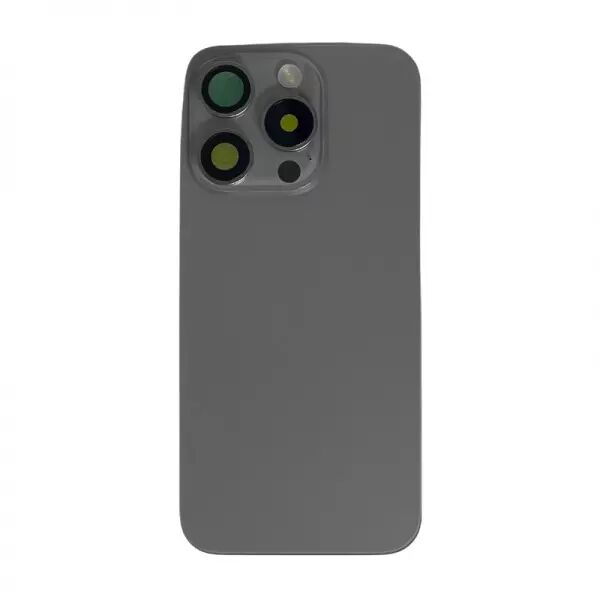Face arri�re pour Iphone 15 Pro avec vitre cam�ra, nappe NFC ORI et flash titane naturel