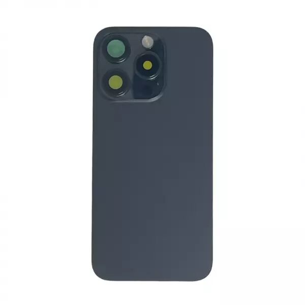 Face arri�re pour Iphone 15 Pro avec vitre cam�ra, nappe NFC ORI et flash titane noir