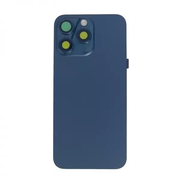 Face arri�re pour Iphone 15 Pro Max avec vitre cam�ra, nappe NFC ORI et flash titane bleu
