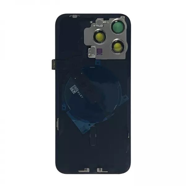 Face arri�re pour Iphone 15 Pro Max avec vitre cam�ra, nappe NFC ORI et flash titane noir