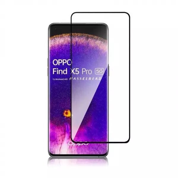 Film de protection en verre tremp� int�gral avec cadre noir pour Oppo Find X5 Pro (Boite/BLISTER)