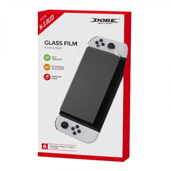 Film de protection verre tremp� pour Nintendo Switch OLED avec kit humide/sec DOBE TNS-1156 (Boite/blister)
