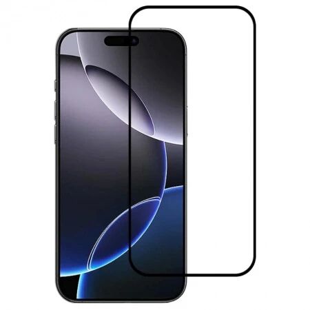 Film verre trempé avec cadre noir iPhone 16 Pro Max (Boite/blister)