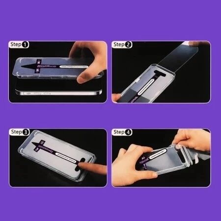 Film verre tremp&eacute; et kit d\'installation anti-poussi&egrave;re iPhone 15