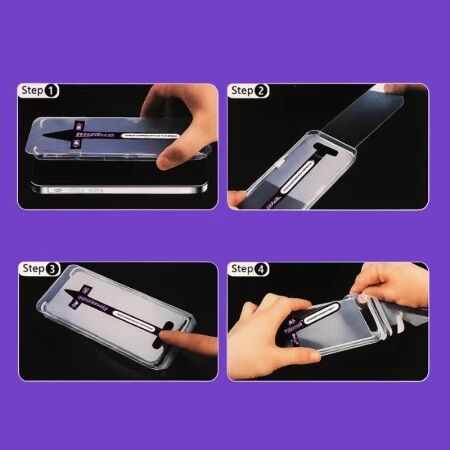 Film verre trempé et kit d\'intallation anti-poussière iPhone 14 Pro Max (Boite/blister)