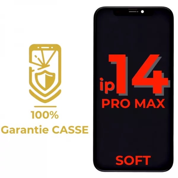 Garantie 100% CASSE-Ecran lcd iPhone 14 Pro Max SOFT OLED RJ bordures d\'origine (puce amovible)