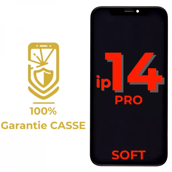 Garantie 100% CASSE-Ecran lcd iPhone 14 Pro SOFT OLED bordures d\'origine (Puce IC d\'origine � souder)