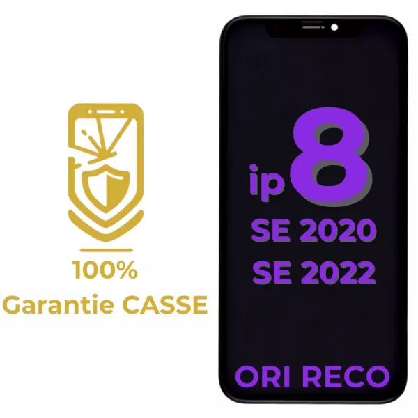 Garantie 100% CASSE-Ecran lcd iPhone SE 2022/iPhone SE 2020/iPhone 8 \ original reconditionn�\  noir