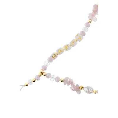 HAPPY Phone lanyard, Phone pendant / cord length 44cm (22cm in the loop) / on hand - lite pink