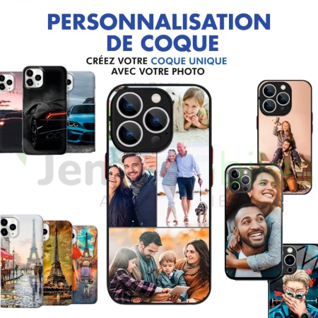 Housse-coque PERSONNALISÉ silicone MAGSAFE iPhone 12/iPhone 12 Pro noir