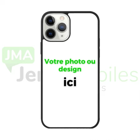 Housse-coque PERSONNALISÉ silicone MAGSAFE iPhone 12/iPhone 12 Pro noir
